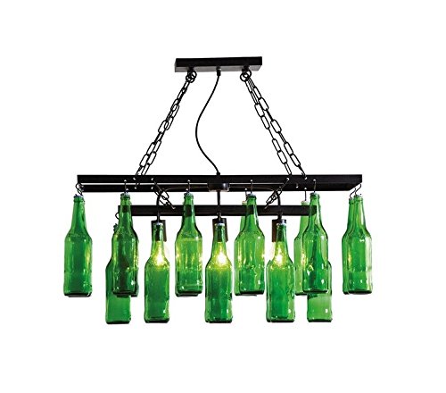 Lámpara de techo de botellas de cerveza. CálleseYCojaMiDinero.com