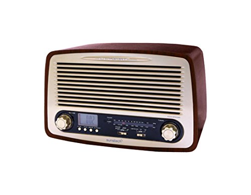 Radio de sobremesa retro de madera. CálleseYCojaMiDinero.com